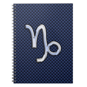 Carnet Panneau Zodiac Capricorne d'argent Style Carbone b