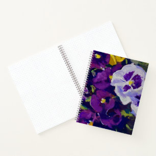 Carnet Pansies blanches violettes et violettes
