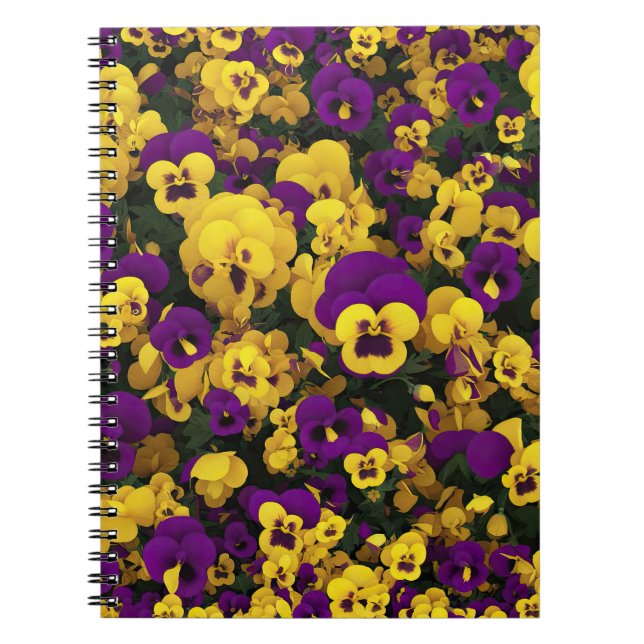 Carnet Pansies jaune et violet (Devant)