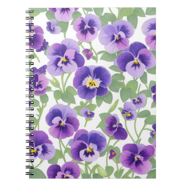 Carnet Pansies violettes Pastel Graphic (Devant)