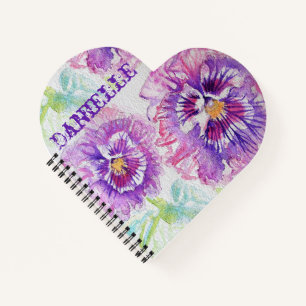 Carnet Pansies violettes Vous Aiment Nom floral Pansy