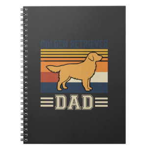 Carnet Papa Golden Retriever Chien Rétro