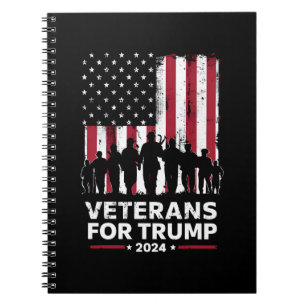 Carnet Papa Grand-père vétérans pour Trump 2024 Drapeau a