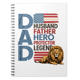 Carnet Papa Lion Drapeau Américain Patriotique