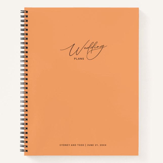 Carnet Papaya Orange Mariage Plans (Devant)