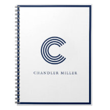 Papeterie personnalisée avec bordure bleu marine m