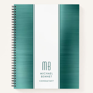 Carnet Papier à lettres métallisé brossé vert émeraude à 