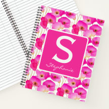 Papier à lettres monogramme floral aquarelle coque