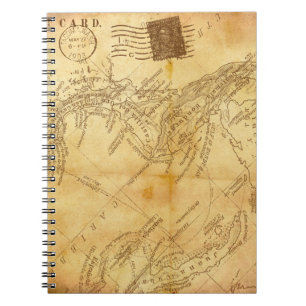 Carnet Papier arrière - plan de carte vintage