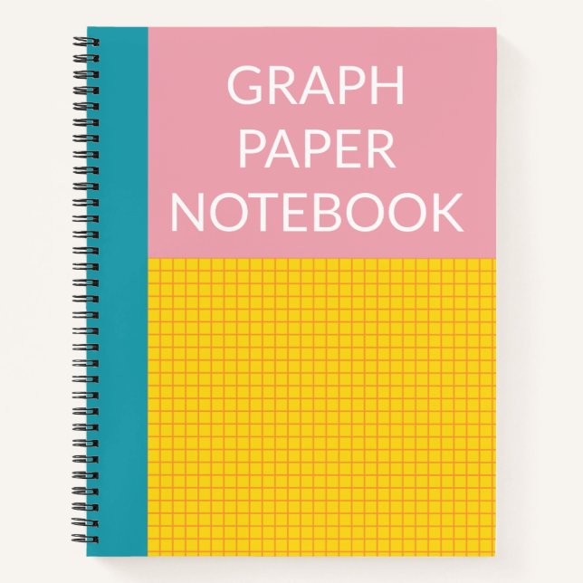 Carnet Papier graphique Aqua rose jaune couleur bloc de c (Devant)