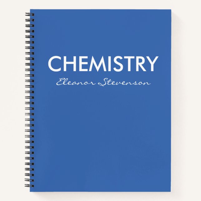 Carnet Papier graphique de chimie bleue personnalisée (Devant)