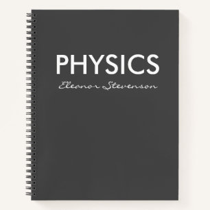 Carnet Papier graphique de physique personnalisé noir et 