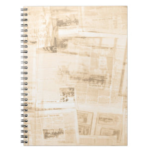 Carnet Papier griffé : fond de vieux journal.