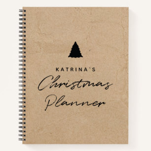 Carnet Papier Kraft moderne Simple Planificateur de Noël