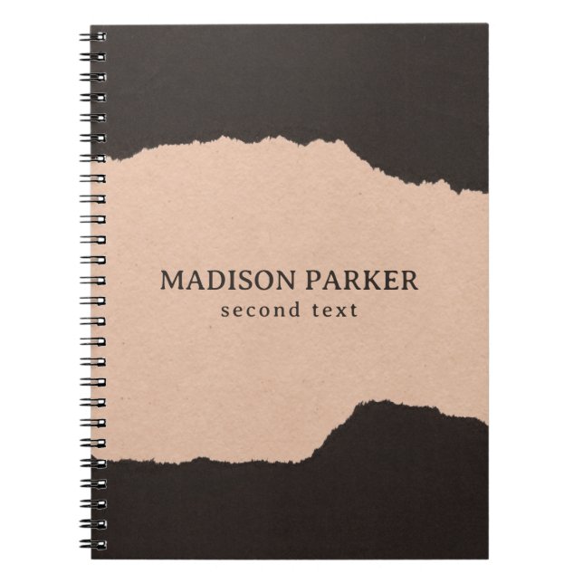 Carnet Papier noir et beige (Devant)