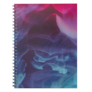 Carnet Papier peint numérique à fumée bleue, rouge et noi