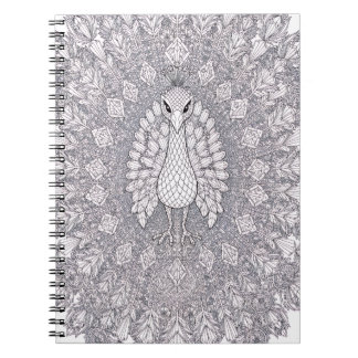 Carnet Papier Peint Paon Cristal | Ligne de Paon Géométri