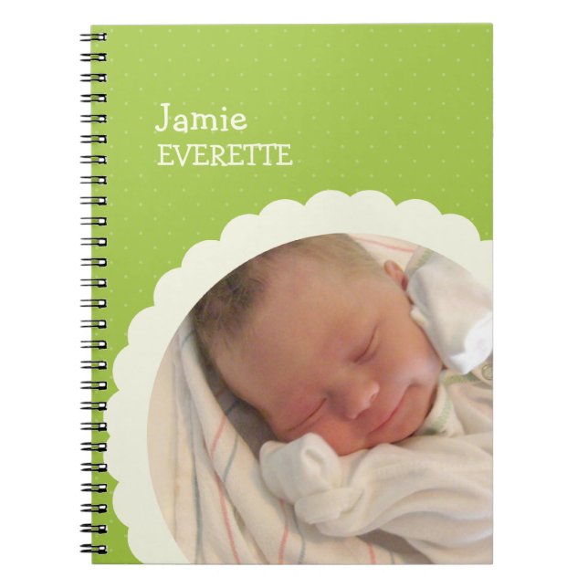 Carnet Papier photo personnalisé Cercle de pétoncle vert  (Devant)