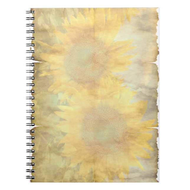 Carnet Papier tournesol vintage (Devant)