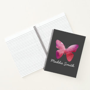 Carnet Papillon blanc rose