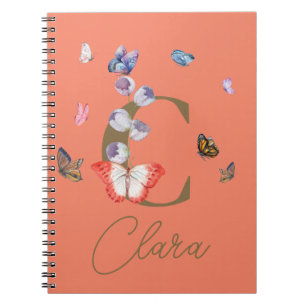 Carnet Papillon coloré Floral cadeau personnalisé