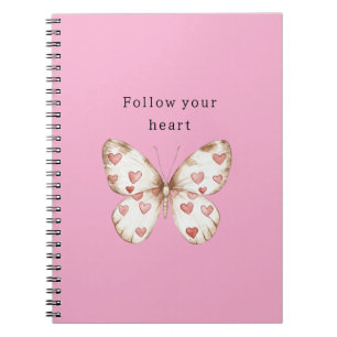 Carnet Papillon des Coeurs roses
