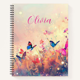 Carnet Papillon et aquarelle Fleur sauvage Notes de feuil