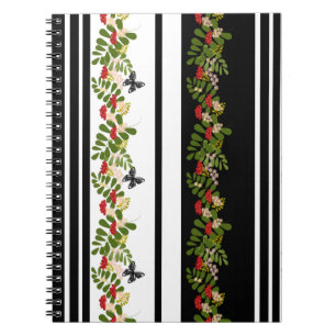 Carnet Papillon floral aux fleurs de canneberges