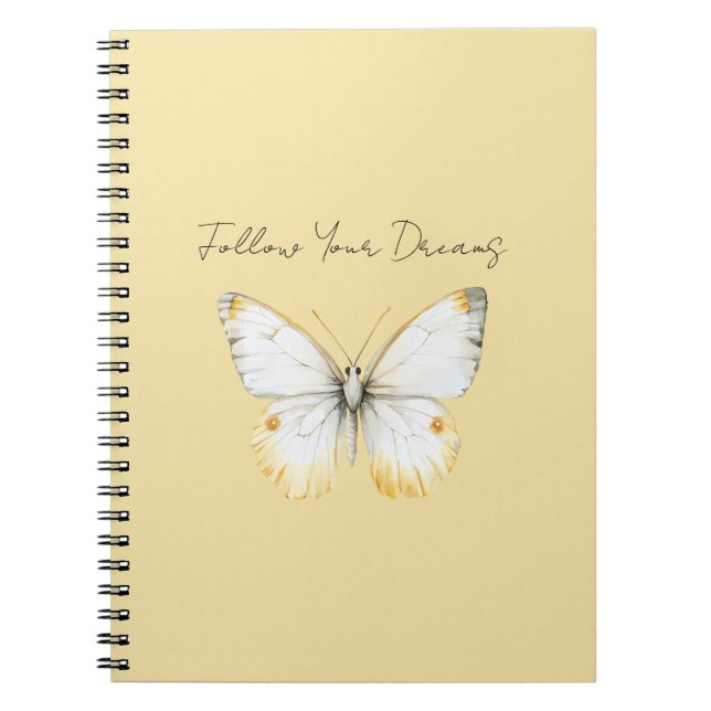 Carnet Papillon jaune blanc (Devant)
