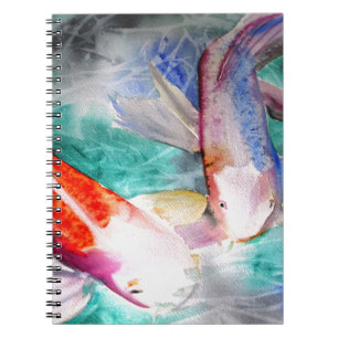Carnet Papillon Koi aquarelle japonais Poisson Art