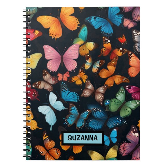 Carnet Papillon Personnalisé Coloré Mignon  (Devant)