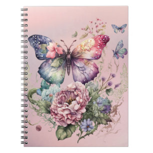 Carnet Papillon rose