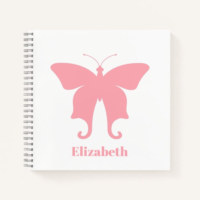Carnet Papillon rose (Devant)