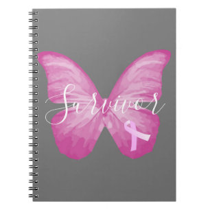 Carnet Papillon rose Cancer du sein Survivant