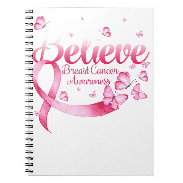 Carnet Papillon rose Croire Sensibilisation au cancer du  (Devant)