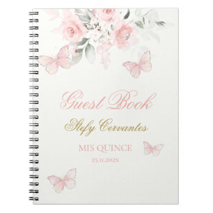 Carnet Papillon rose Quinceañera invité