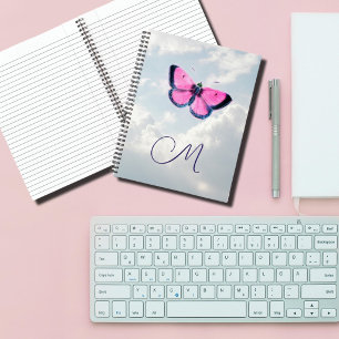 Carnet papillon vintage rose & ciel bleu