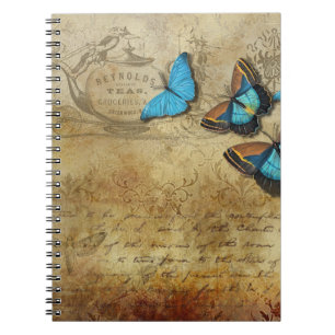 Carnet Papillons bleus vintages