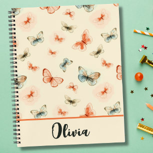 Carnet Papillons d'aquarelle minimaliste moderne