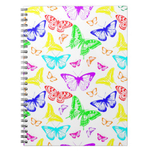 Carnet Papillons de couleur arc-en-ciel volant