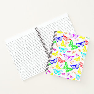Carnet Papillons de couleur arc-en-ciel volants