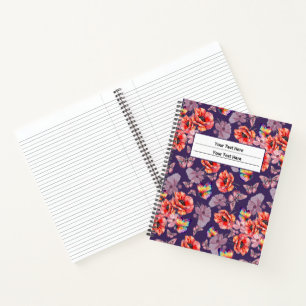 Carnet Papillons et fleurs de pavot