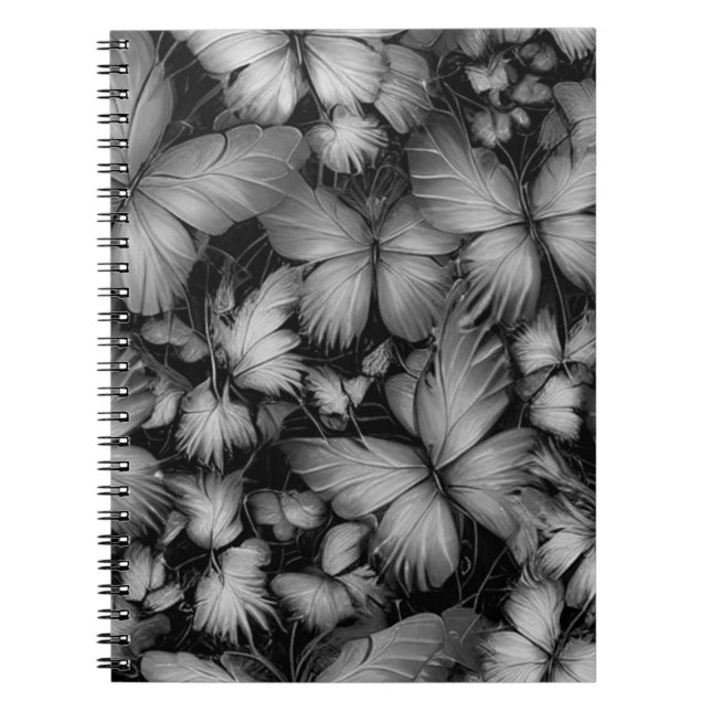 Carnet Papillons gris Imprimer (Devant)