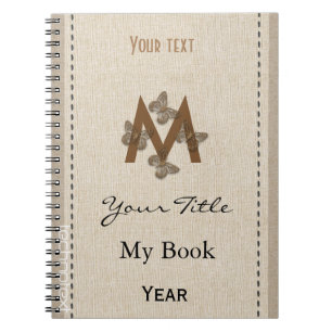 Carnet Papillons Mets Personnalisés Monogramme Linge Look