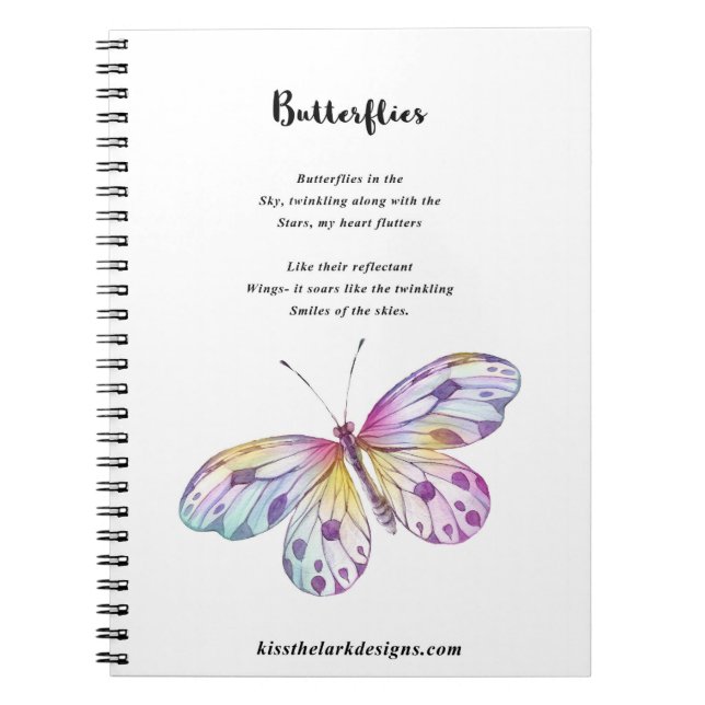 Carnet Papillons - poésie - Jessica Fuqua - (Devant)