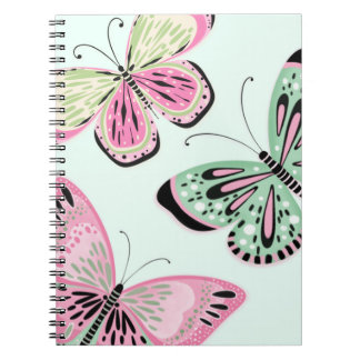 Carnet Papillons rose et vert