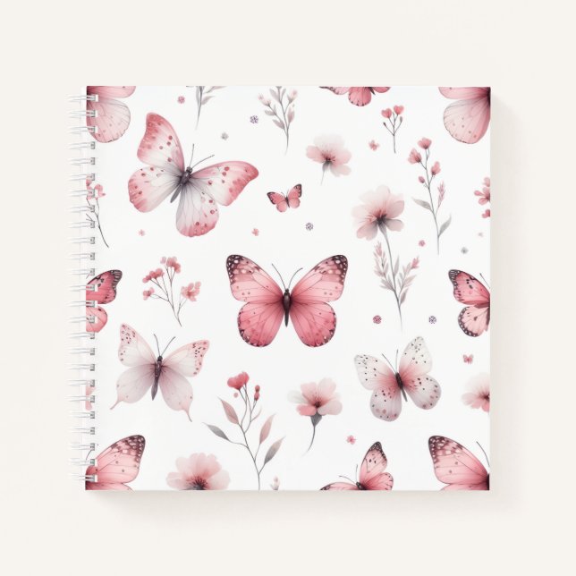 Carnet Papillons roses (Devant)