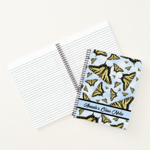 Carnet Papillons Swallowtail Jaunes Personnalisés