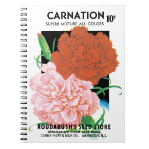 Carnet Paquet de semences vintage Art Étiquette, Fleurs o