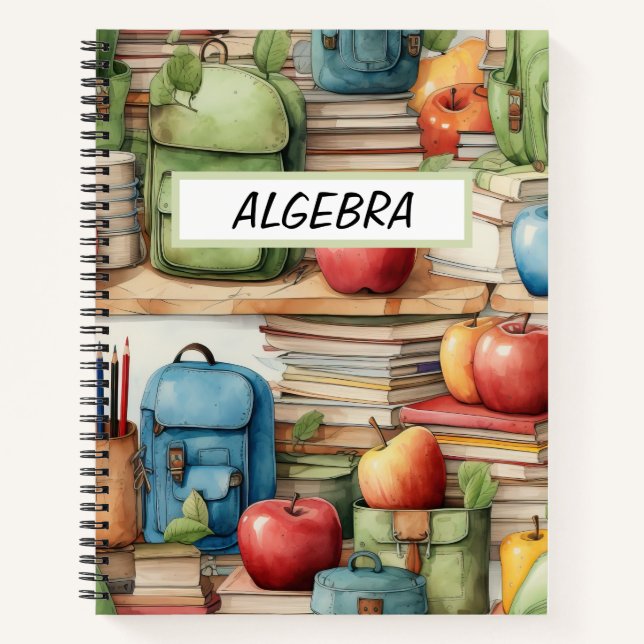 CARNET PAQUETS DE L'ÉCOLE DE COULEUR D'EAU POMMES ROUGES (Devant)